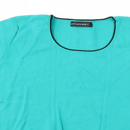Womens UK Size L Just Elegance Green Basic Blouse