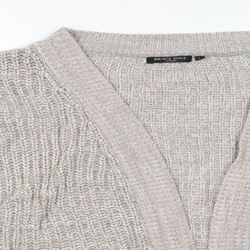 Brave Soul Womens Brown  Knit Cardigan Jumper Size L