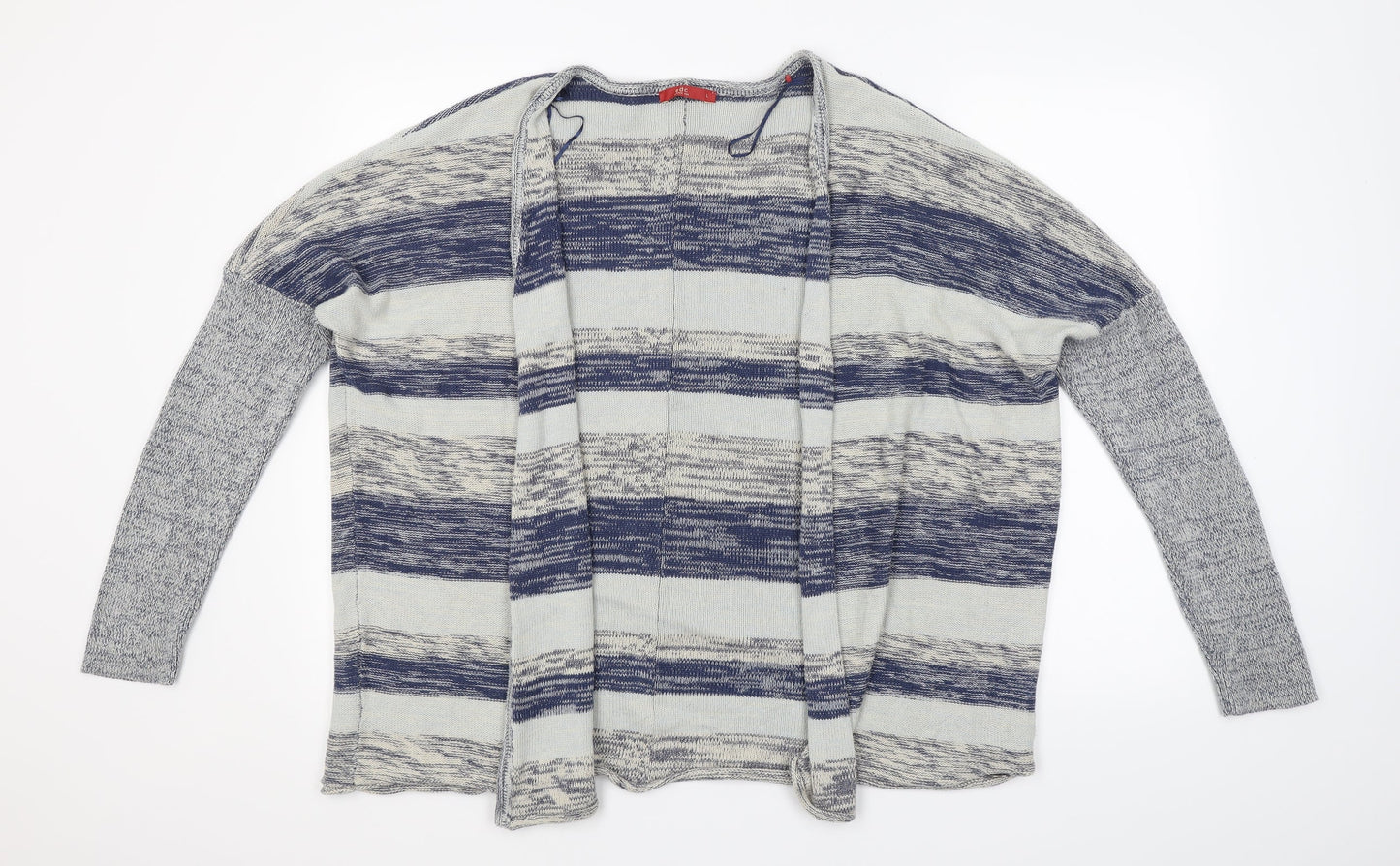 EDC Womens Blue Striped Knit Cardigan Jumper Size L
