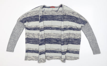 EDC Womens Blue Striped Knit Cardigan Jumper Size L