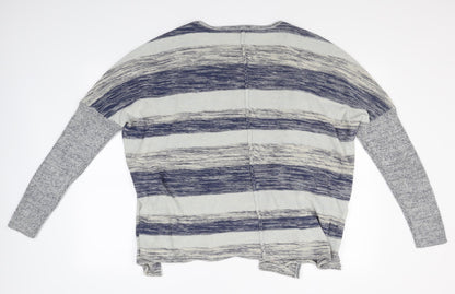 EDC Womens Blue Striped Knit Cardigan Jumper Size L