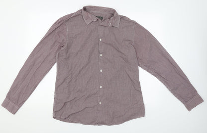 Primark Mens Red Check   Button-Up Size 16.5  - Gingham