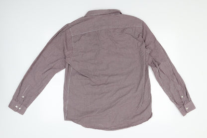 Primark Mens Red Check   Button-Up Size 16.5  - Gingham