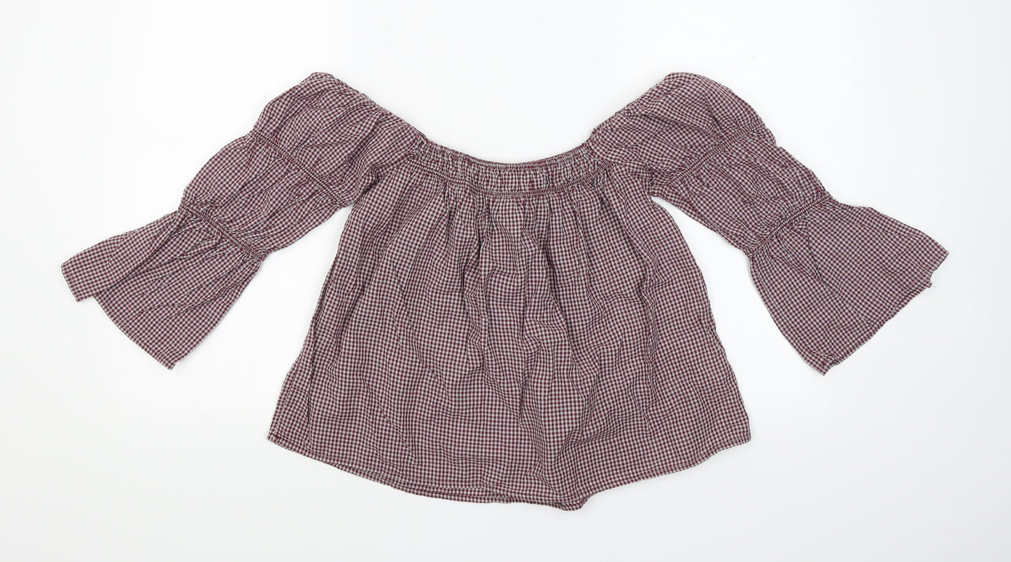 Womens UK Size 6 New Look Red Basic Blouse
