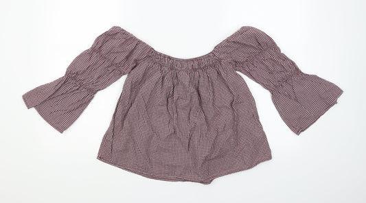 Womens UK Size 6 New Look Red Basic Blouse