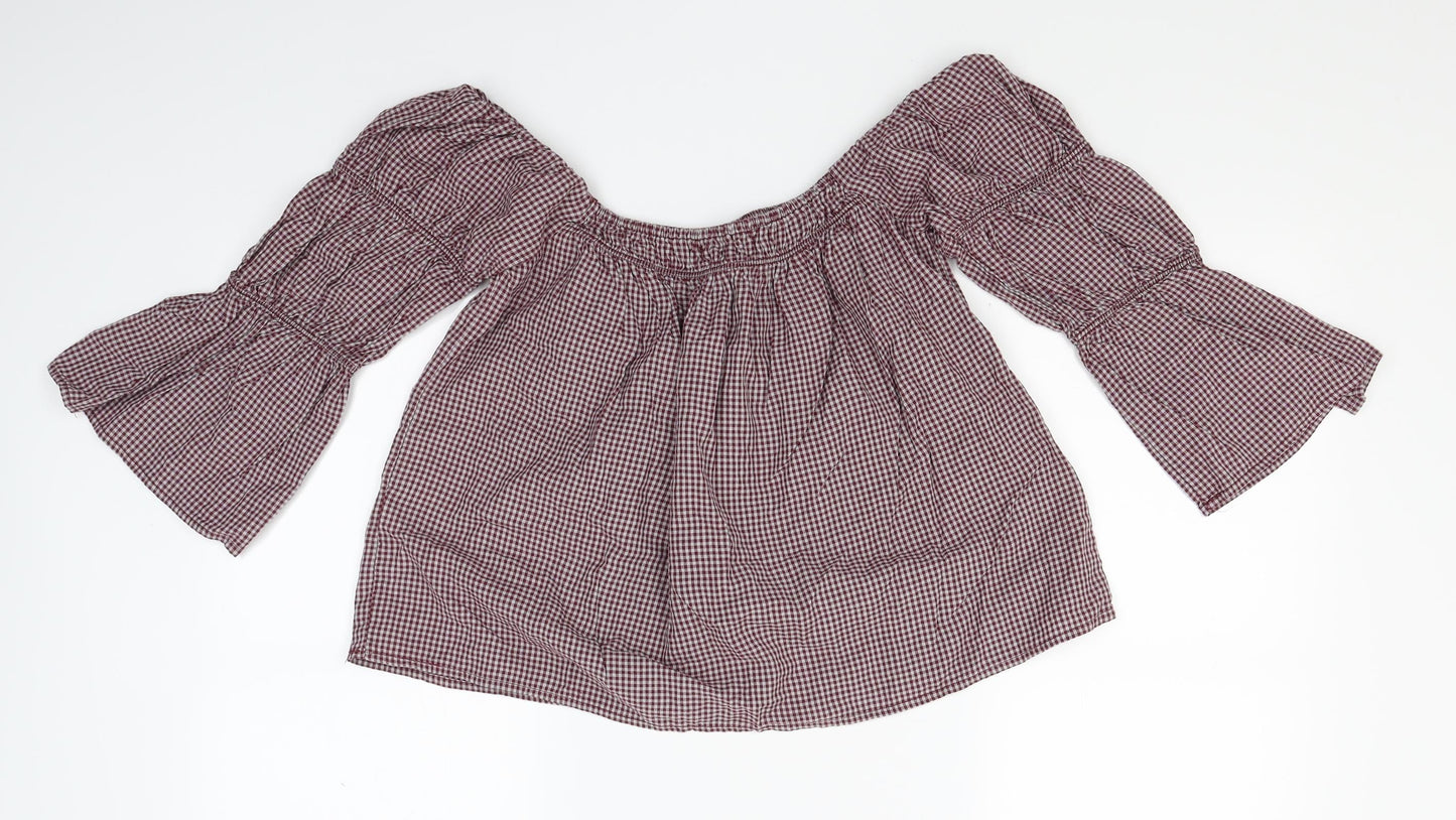 Womens UK Size 6 New Look Red Basic Blouse