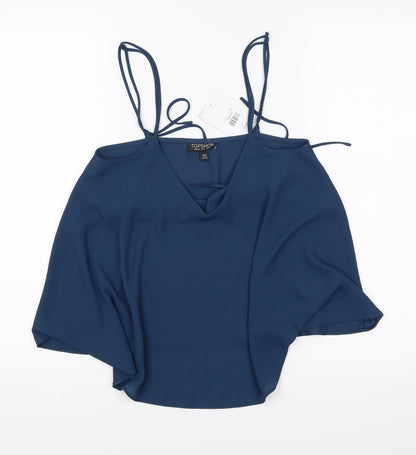 Womens UK Size 6 Topshop Blue Camisole Blouse