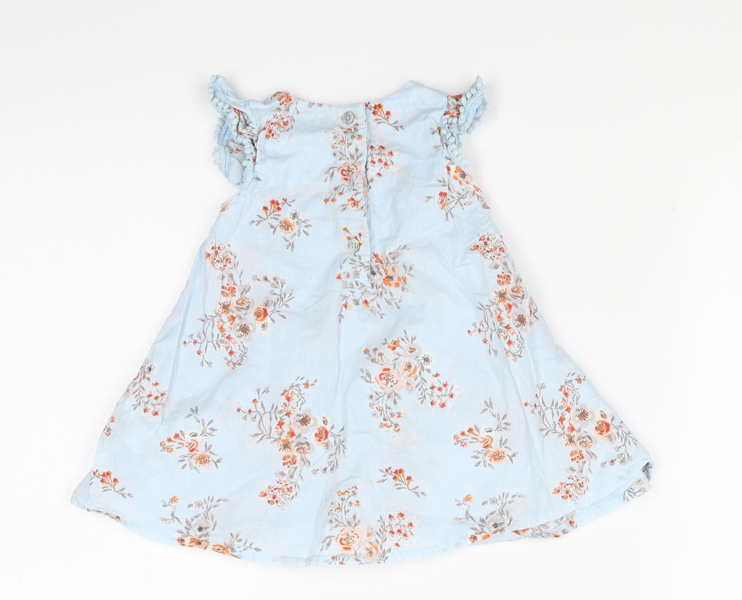 NEXT Girls Blue Floral  A-Line  Size 3-6 Months  - pleated front