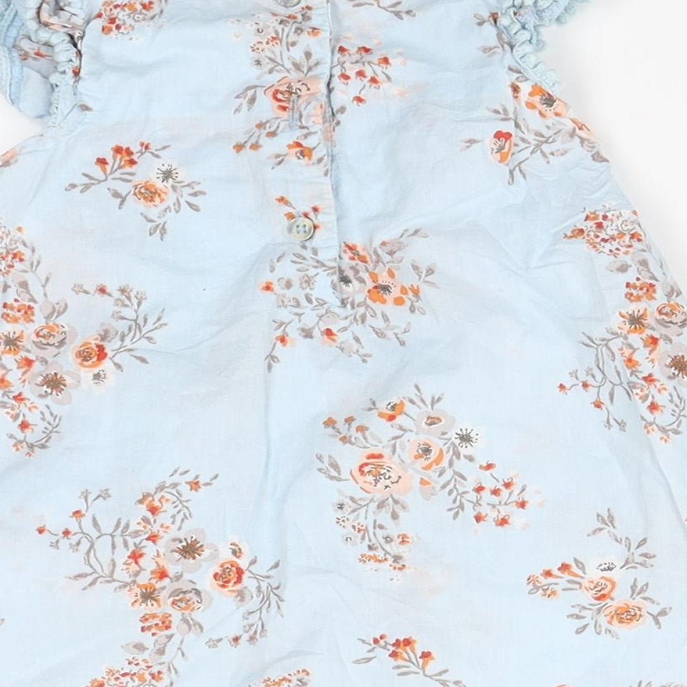 NEXT Girls Blue Floral  A-Line  Size 3-6 Months  - pleated front