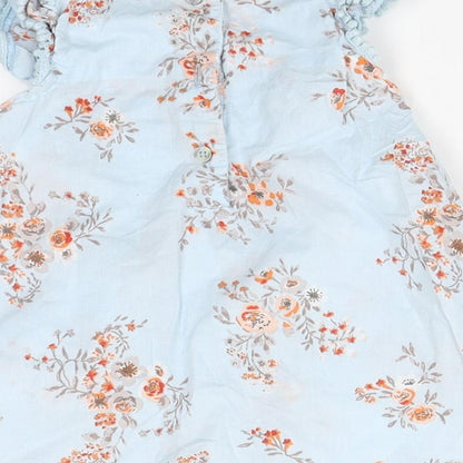 NEXT Girls Blue Floral  A-Line  Size 3-6 Months  - pleated front