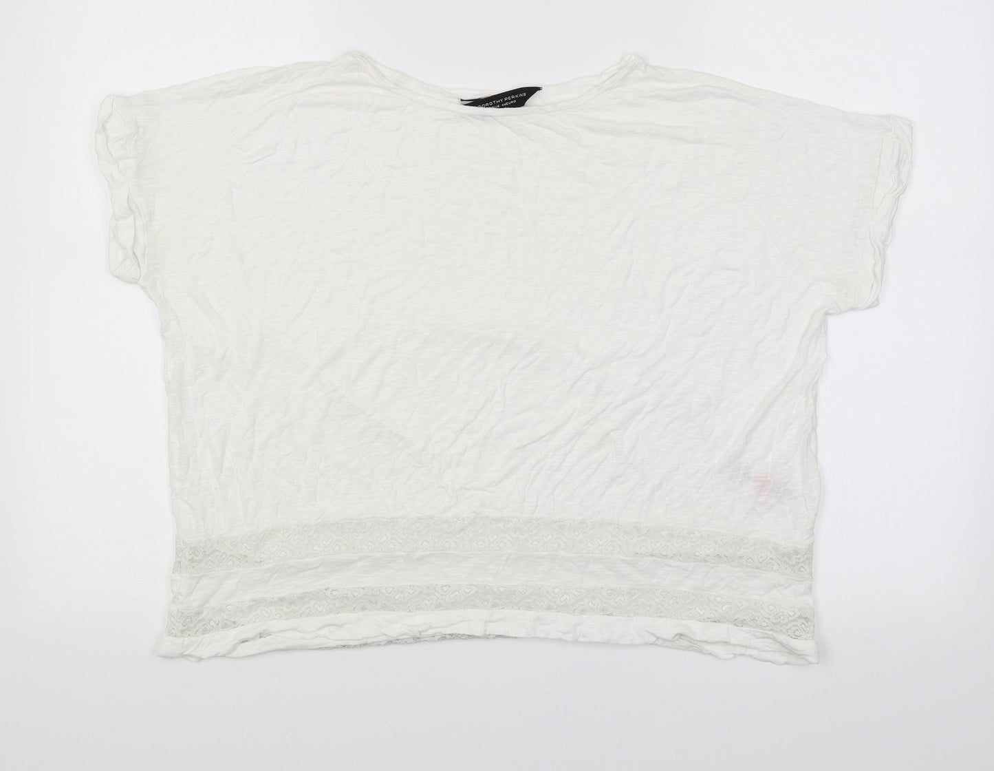 Womens UK Size 16 Dorothy Perkins White Basic T-Shirt
