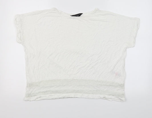 Womens UK Size 16 Dorothy Perkins White Basic T-Shirt