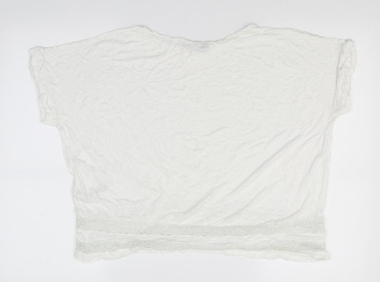 Womens UK Size 16 Dorothy Perkins White Basic T-Shirt