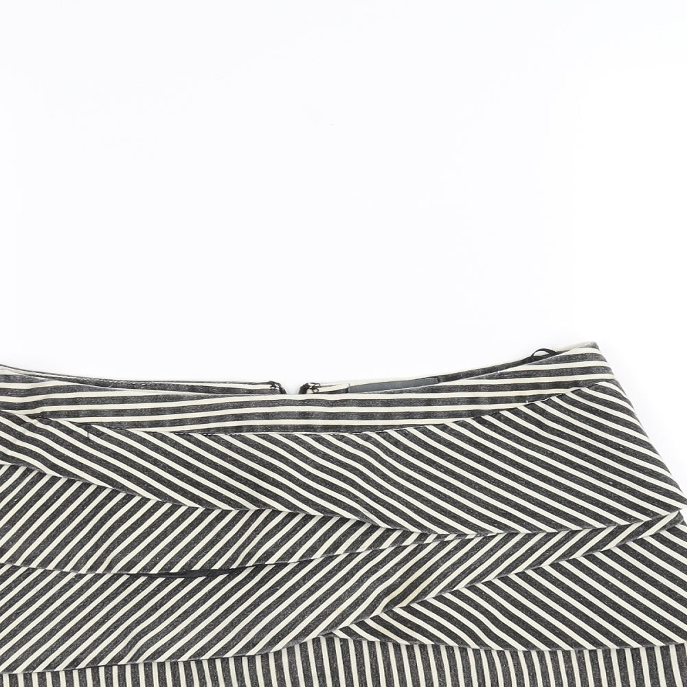 Apricot Womens White Striped  A-Line Skirt Size S