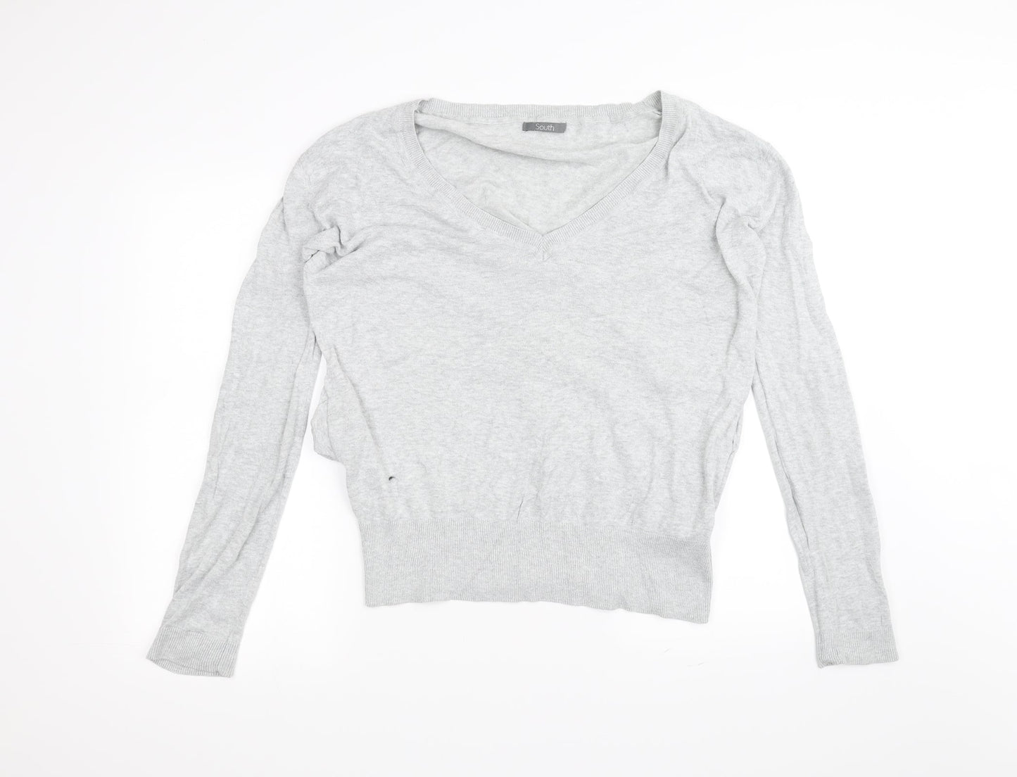 Womens UK Size 10 South Grey Basic T-Shirt