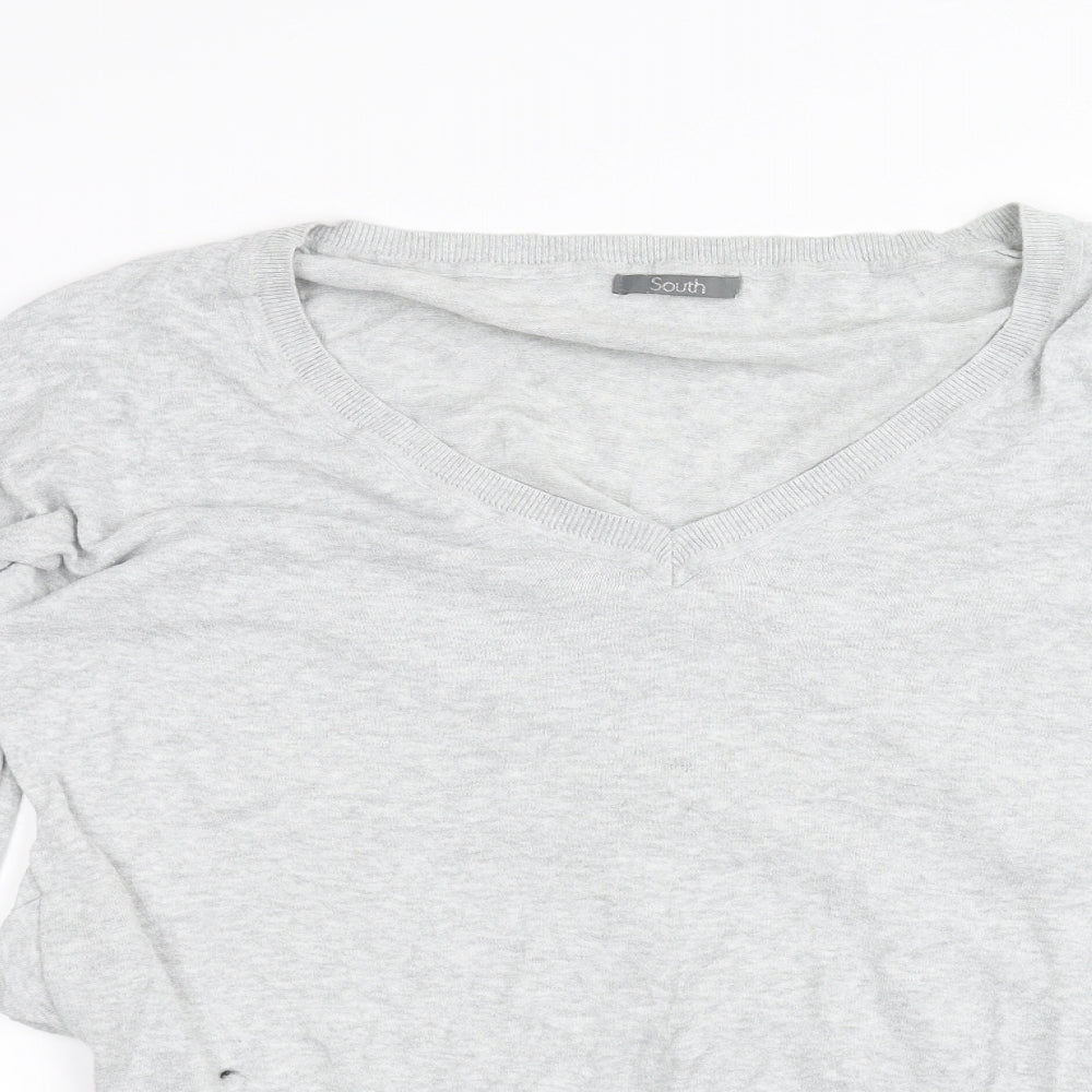 Womens UK Size 10 South Grey Basic T-Shirt