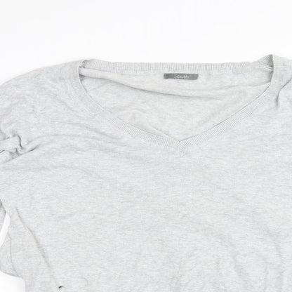 Womens UK Size 10 South Grey Basic T-Shirt