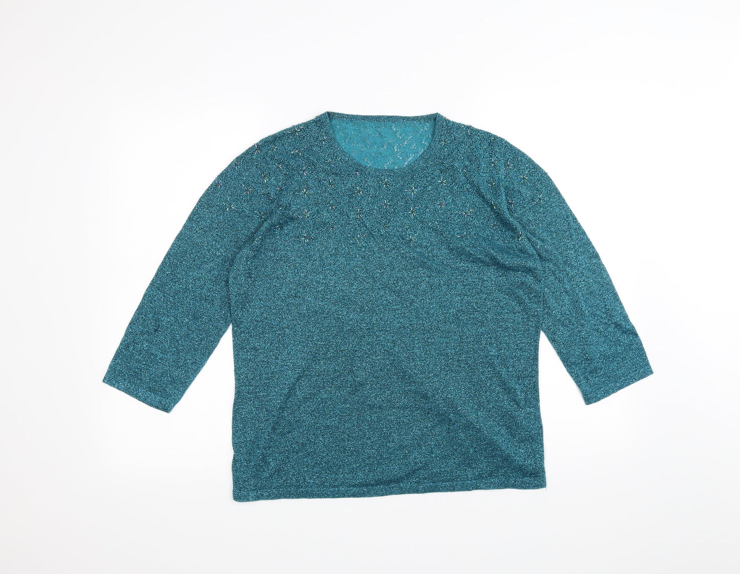 Womens UK Size 12 Preworn Blue Basic T-Shirt