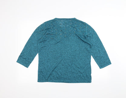 Womens UK Size 12 Preworn Blue Basic T-Shirt