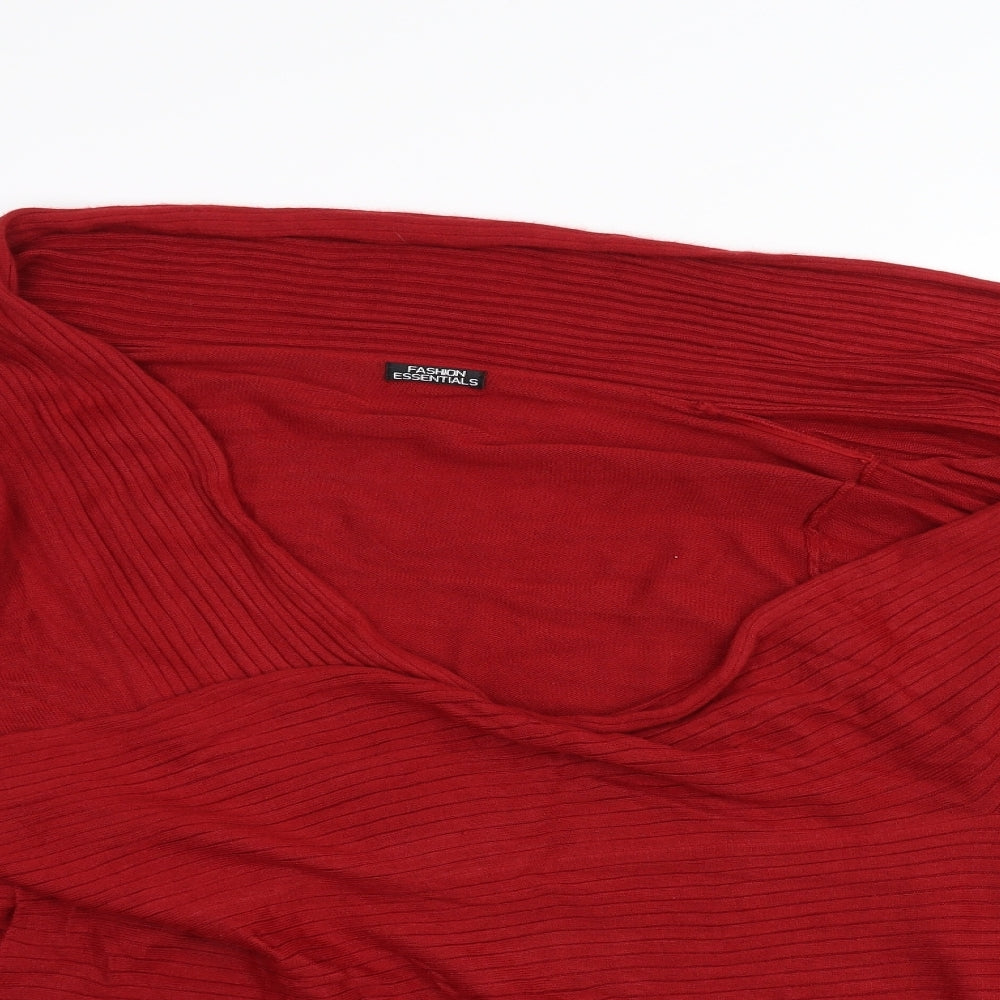 Fashion Essentials Womens Red   Cardigan Jumper Size 12