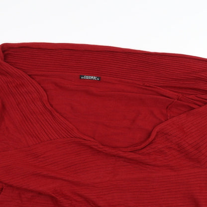 Fashion Essentials Womens Red   Cardigan Jumper Size 12
