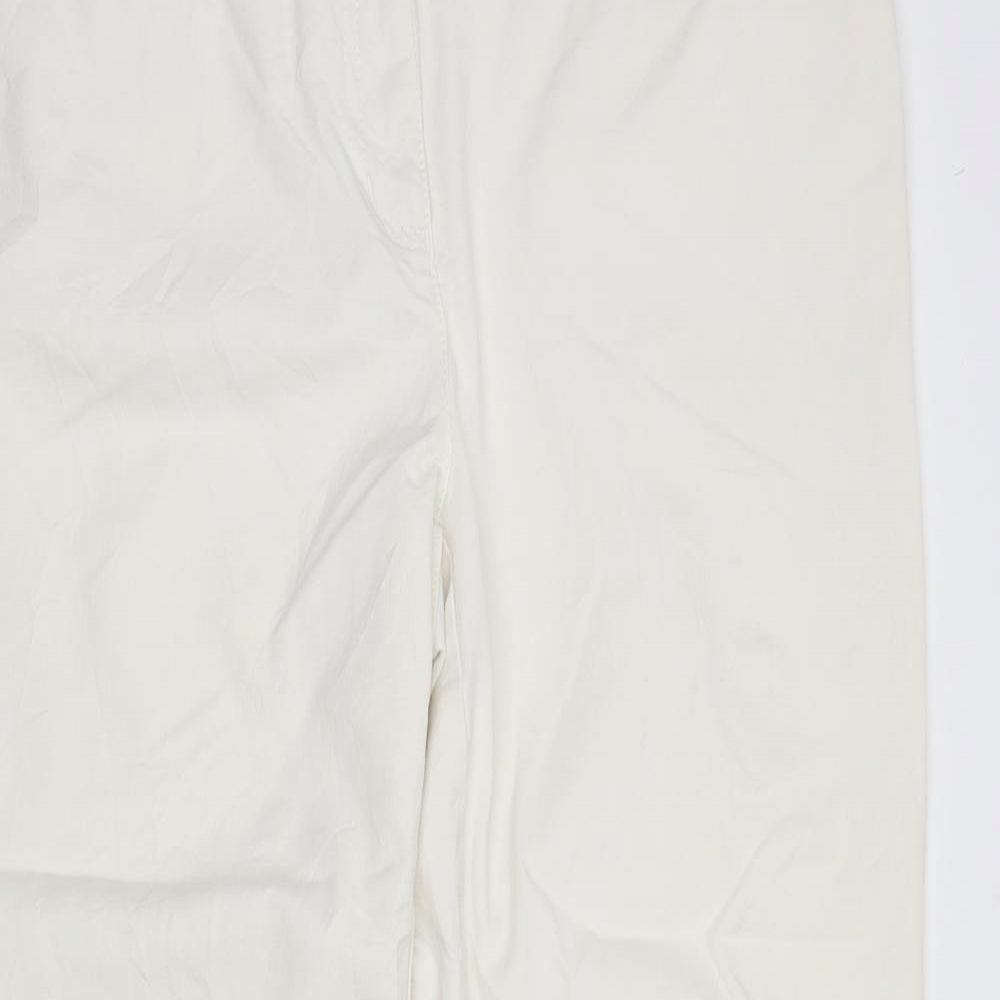 Womens UK Size 18 Preworn Regular Fit Straight Ivory Jeans