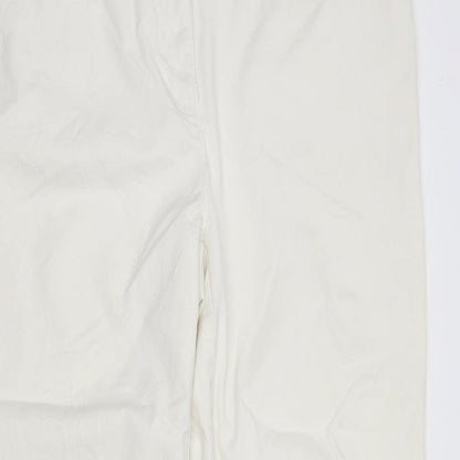 Womens UK Size 18 Preworn Regular Fit Straight Ivory Jeans