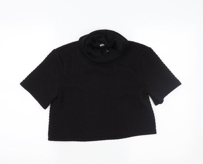 Miss Guided Womens Black   Pullover Jumper Size 6  - cropped