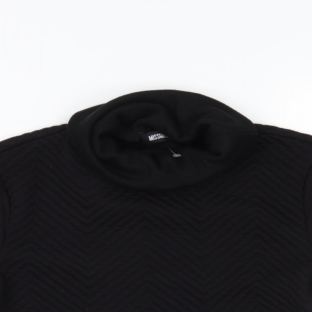 Miss Guided Womens Black   Pullover Jumper Size 6  - cropped