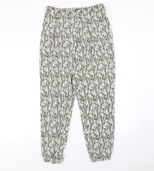 Topshop Womens Green Floral  Trousers  Size 10 L28 in