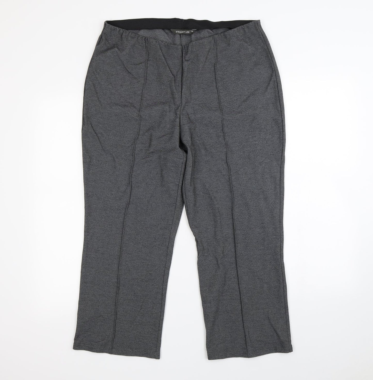 Womens UK Size 16 Preworn Regular Fit Dress Pants Grey Trousers