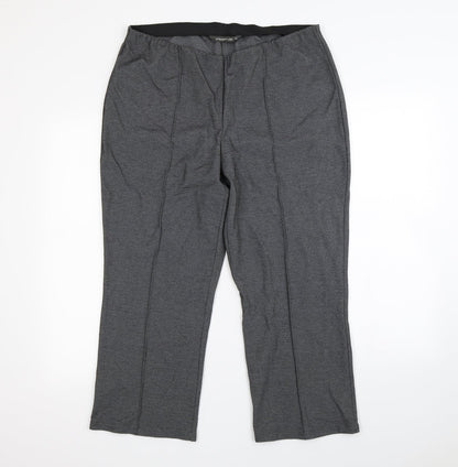 Womens UK Size 16 Preworn Regular Fit Dress Pants Grey Trousers
