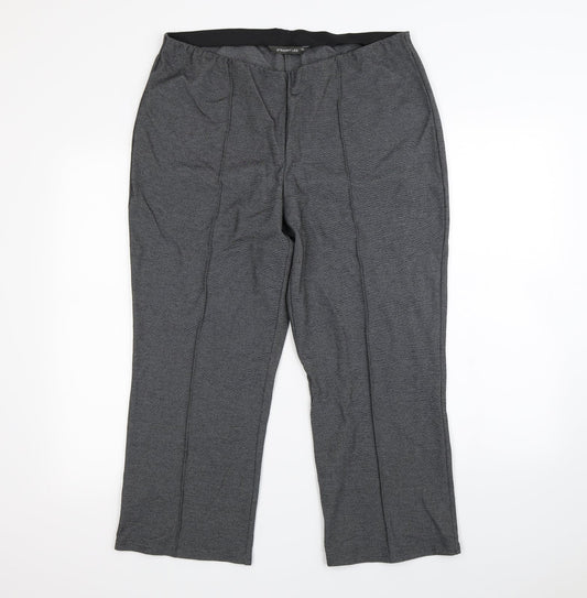 Womens UK Size 16 Preworn Regular Fit Dress Pants Grey Trousers