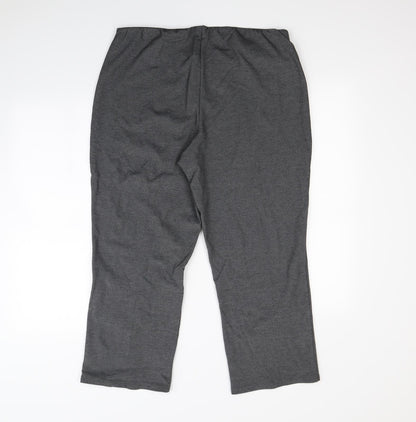 Womens UK Size 16 Preworn Regular Fit Dress Pants Grey Trousers