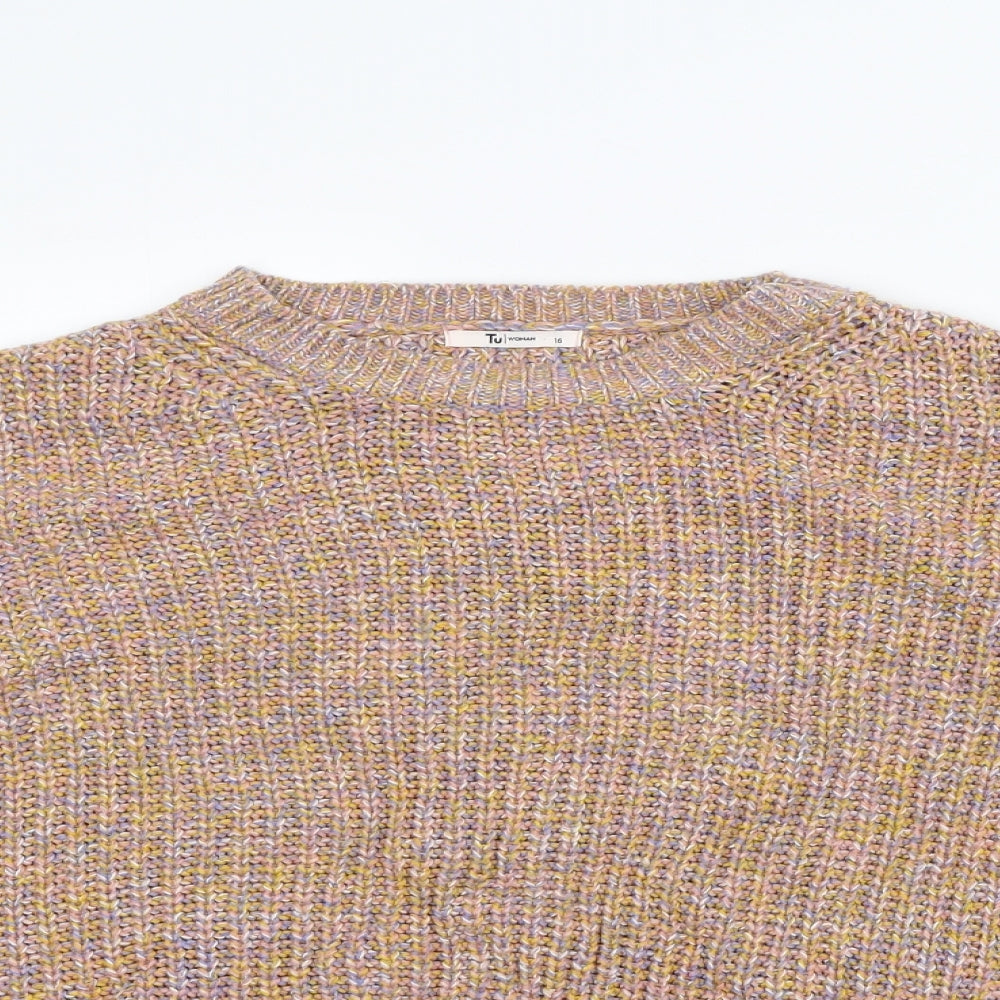 TU Womens Multicoloured Herringbone  Pullover Jumper Size L