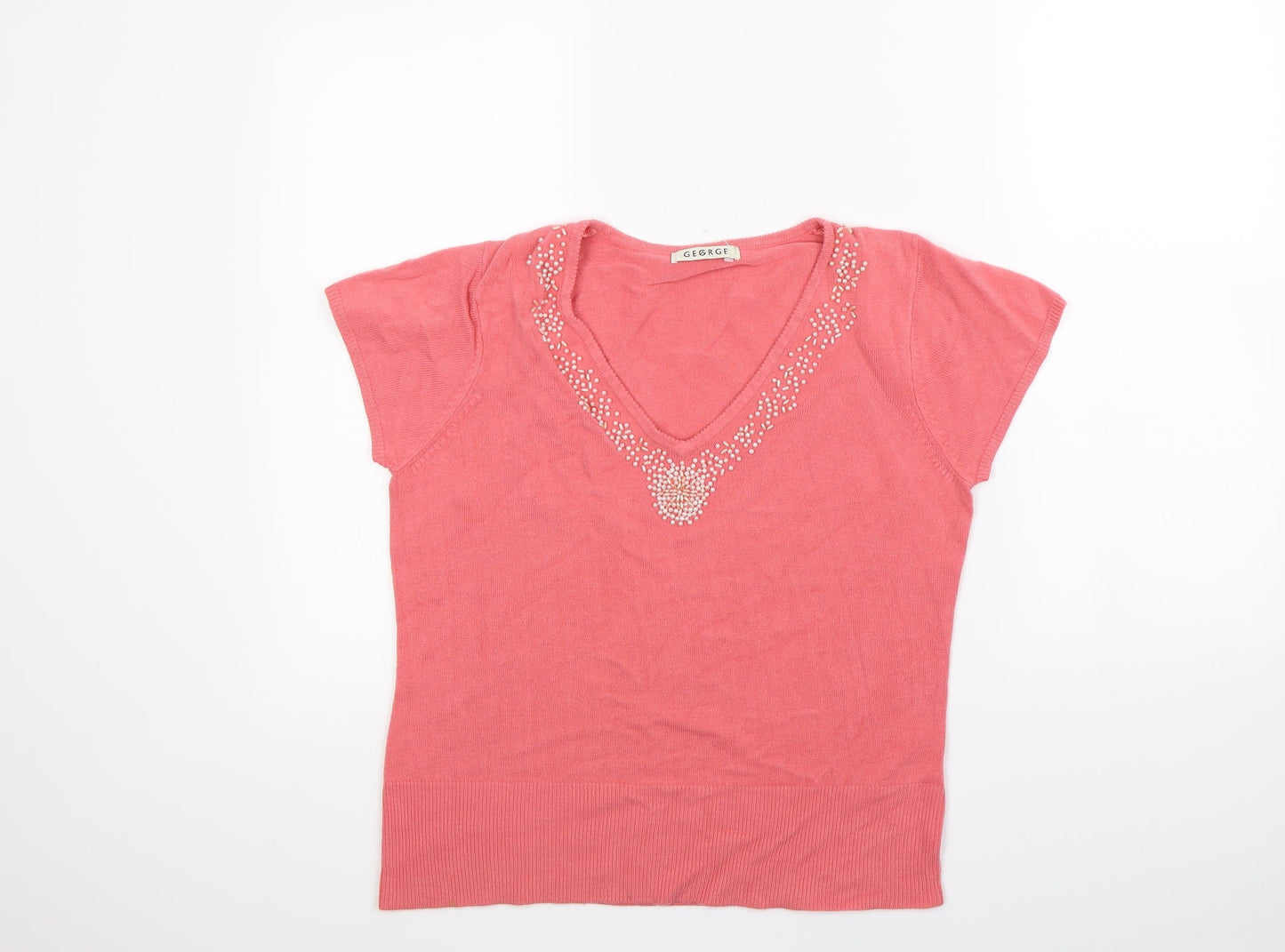 Womens UK Size 16 George Pink Basic Blouse