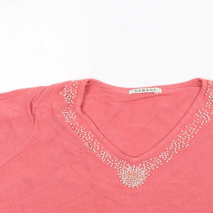 Womens UK Size 16 George Pink Basic Blouse