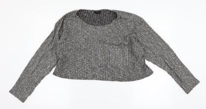 Topshop Womens Grey   Cropped T-Shirt Size 12