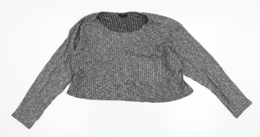Topshop Womens Grey   Cropped T-Shirt Size 12