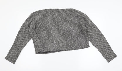 Topshop Womens Grey   Cropped T-Shirt Size 12