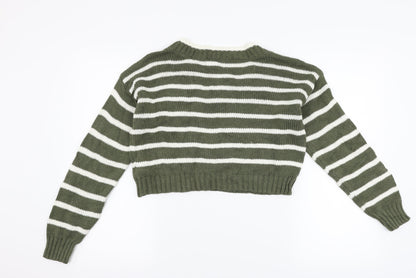 American Eagle Outfitters Womens Green Striped  Pullover Jumper Size XS