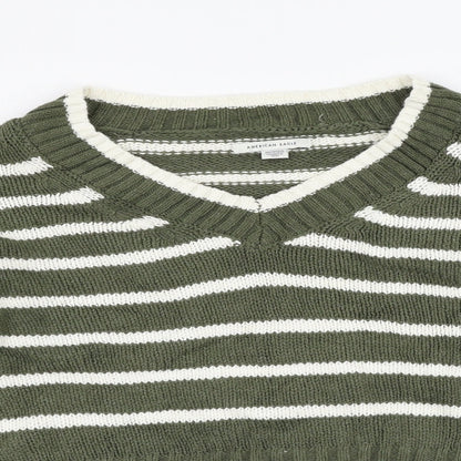 American Eagle Outfitters Womens Green Striped  Pullover Jumper Size XS