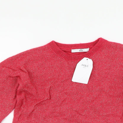 Marks and Spencer Girls Pink   Pullover Jumper Size 12-13 Years
