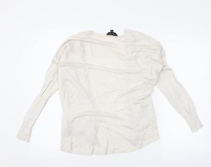 Dorothy Perkins Womens White   Cardigan Jumper Size S