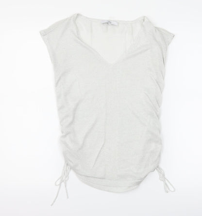 Womens UK Size 6 NEXT Silver Basic T-Shirt