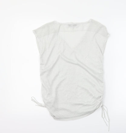 Womens UK Size 6 NEXT Silver Basic T-Shirt