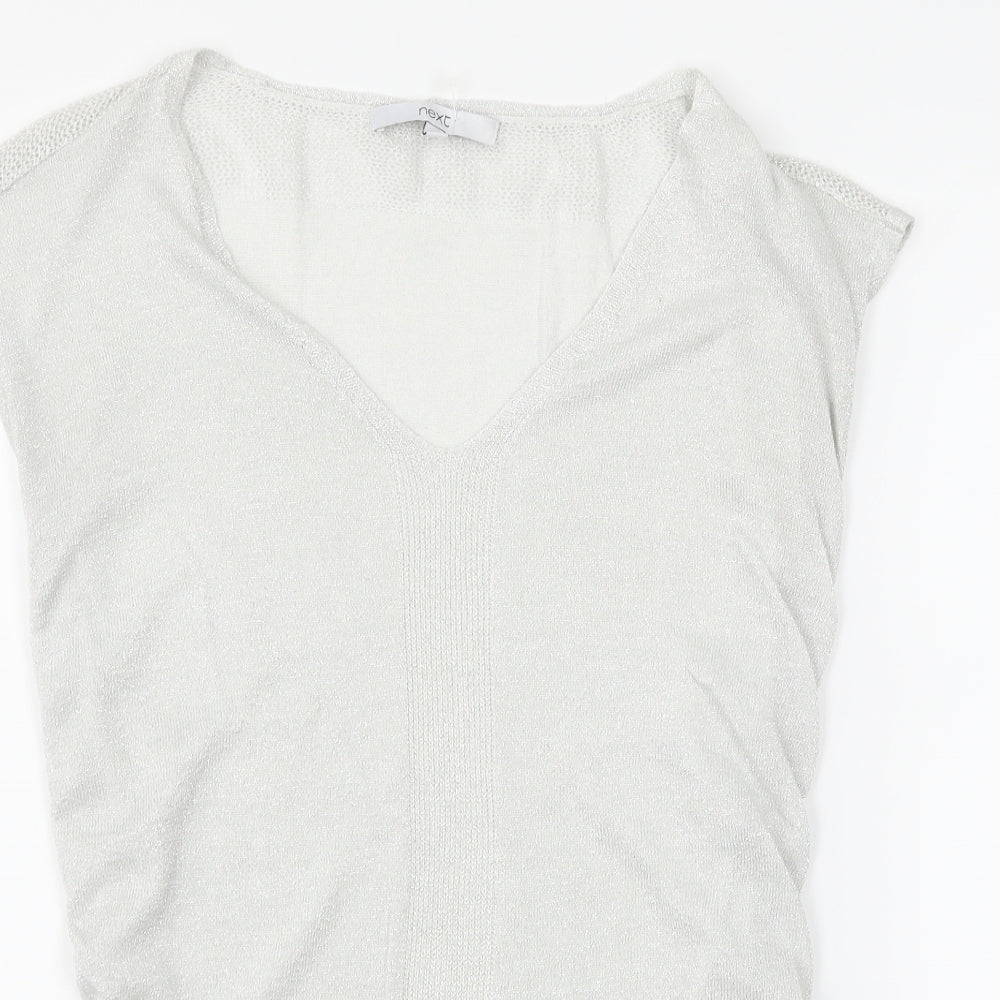 Womens UK Size 6 NEXT Silver Basic T-Shirt