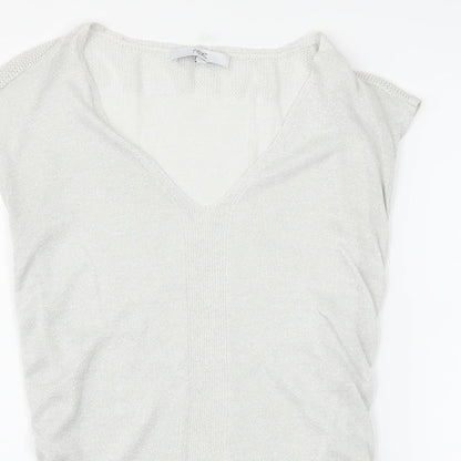 Womens UK Size 6 NEXT Silver Basic T-Shirt