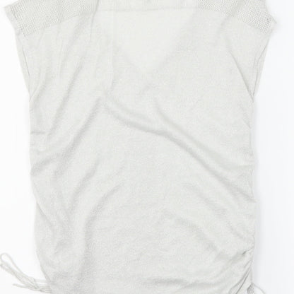 Womens UK Size 6 NEXT Silver Basic T-Shirt