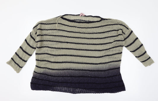 Phase Eight Womens Beige Striped  Pullover Jumper Size L